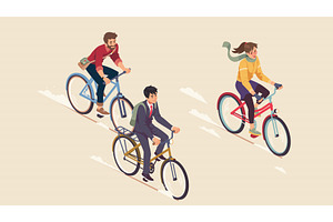 Cycling men and women set