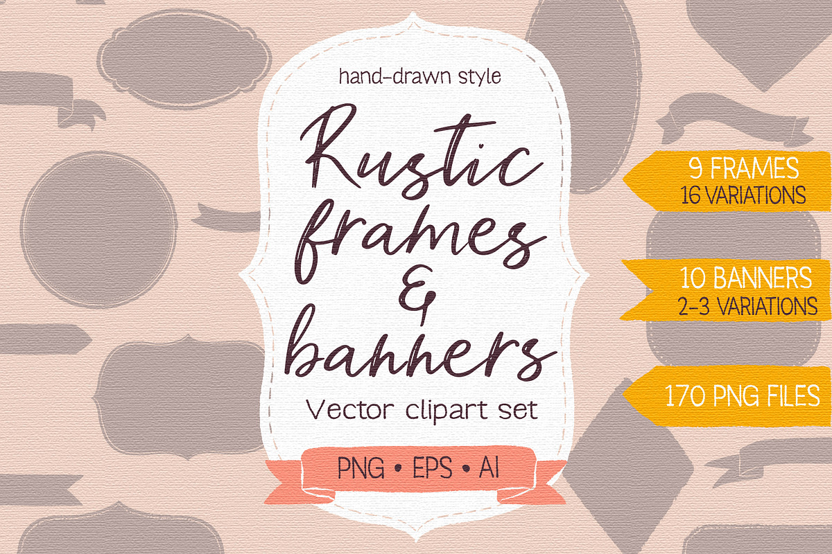 Frames and banners vector clipart, an Object Graphic by Trinibis (Photo 1 of 5)