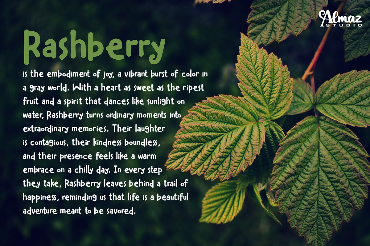 Rashberry, a Handwritten Font by almazstudio (Photo 5 of 10)
