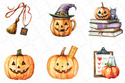 Watercolor Halloween Teacher Clipart, an Illustration by DreamPrint404 (Thumbnail 4 of 5)
