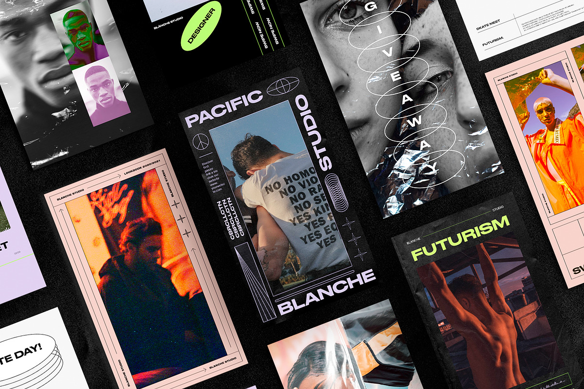 CYBERPUNK Instagram Templates, a Social Media Template by BlancheStudio (Photo 2 of 14)