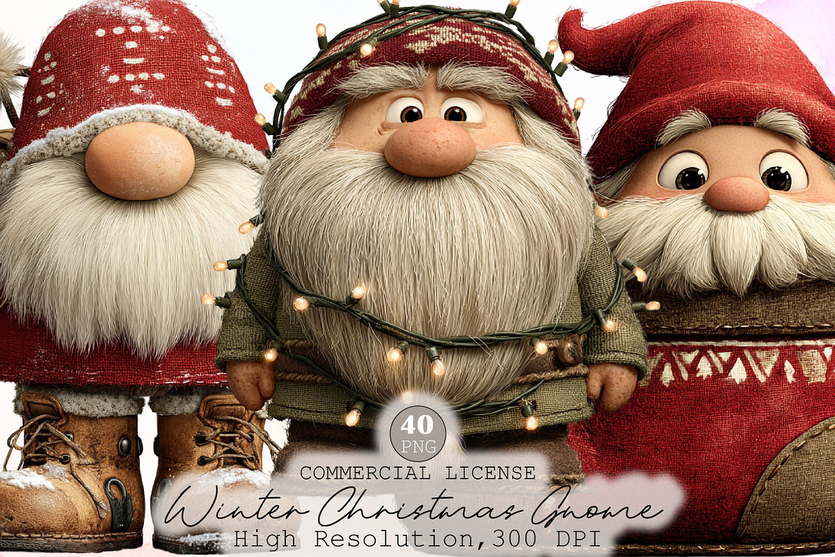 Watercolor Winter Christmas Gnome Cl, an Illustration by Sublimation Artist (Photo 1 of 6)