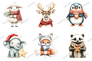Christmas Animal Clipart Bundle, an Illustration by designcity5 (Thumbnail 2 of 5)