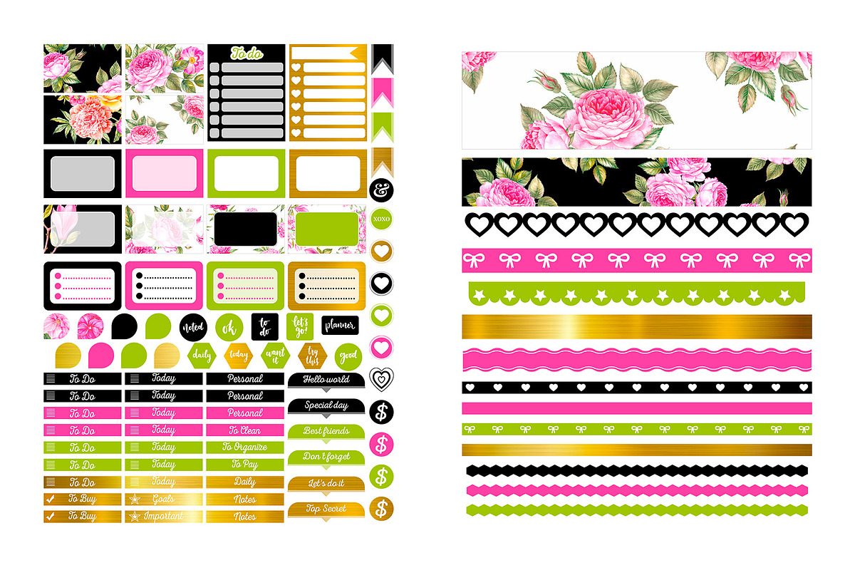 Floral EC Planner Stickers, a Design Template by DigitalDesignAI (Photo 3 of 4)