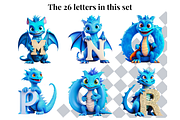 Blue Dragon Alphabet Letters, a Decorative Illustration by Creative Art By SamM (Thumbnail 5 of 10)