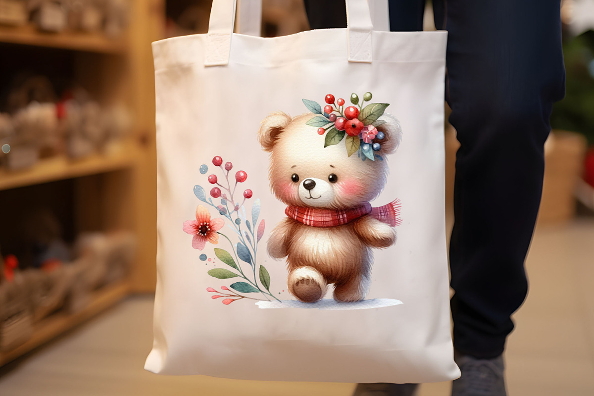 Watercolor Teddy Bear Clipart, an Illustration by Libby Wishes (Photo 4 of 5)
