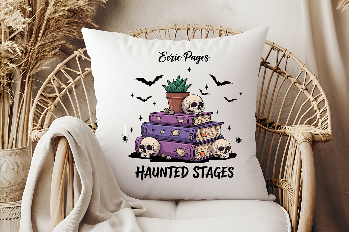 Bookish Halloween Funny Skull PNG, an Illustration by DreamCafeArt (Photo 6 of 7)