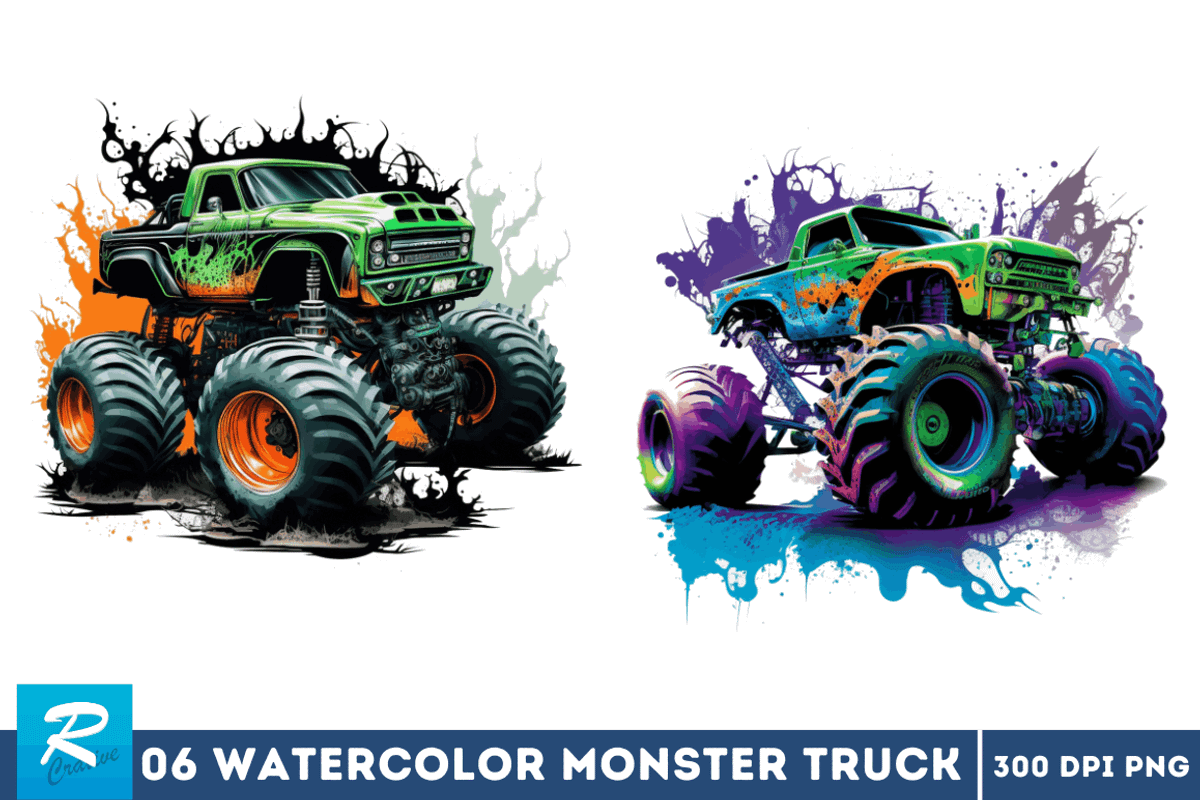 Monster Truck Sublimation Clipart, an Object Graphic by Regulrcrative (Photo 2 of 7)