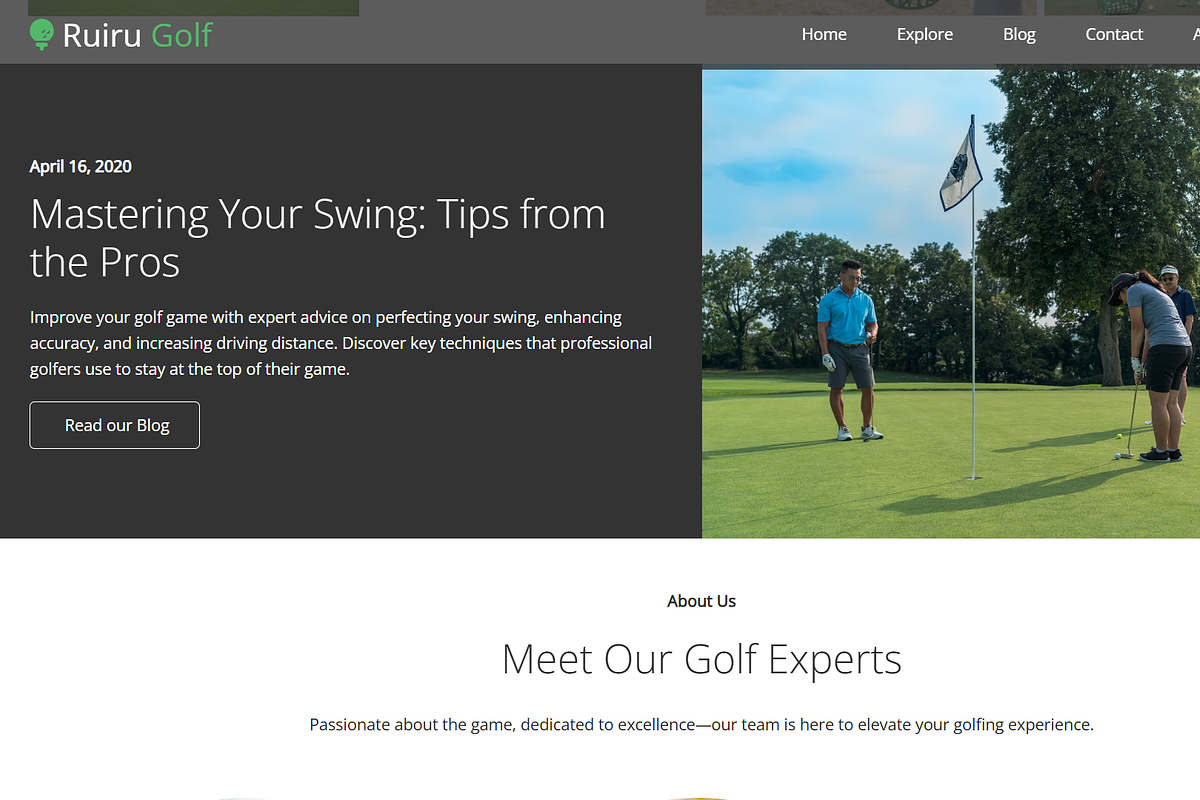RuiruGolf-Golf Website Template, a HTML Template by NomaTemplates (Photo 7 of 13)