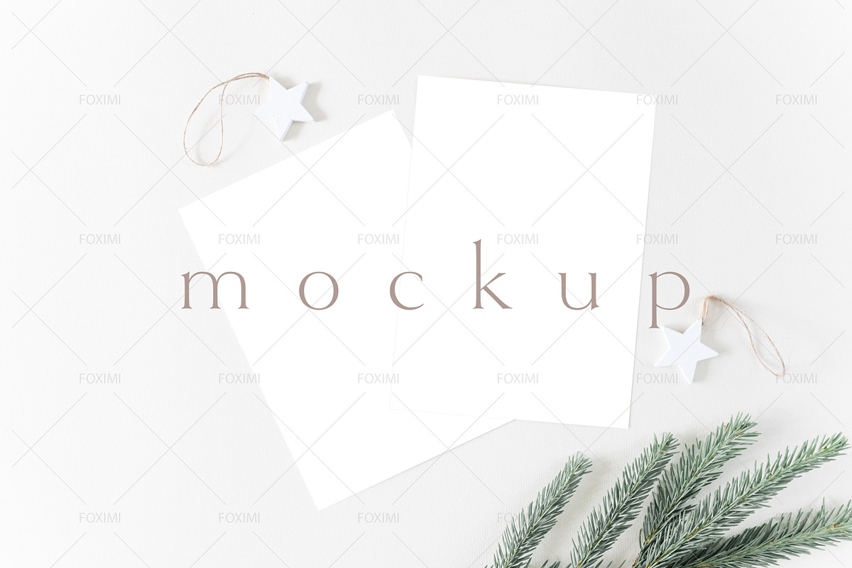 5x7 Christmas Card Mockup, P05, a Product Mockup by FOXIMIDesign (Photo 2 of 5)