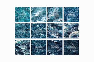 12 Blue Ocean Water Digital Papers