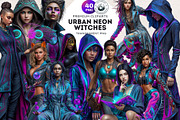 Urban Neon Witches Cliparts, a Person Illustration by ThatsDesignArt (Thumbnail 1 of 12)