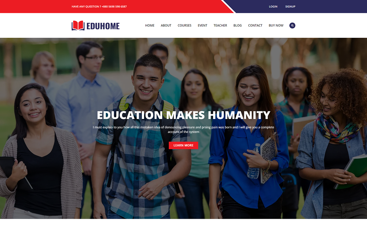 Education HTML Template - Eduhome, a Bootstrap Template by HasThemes (Photo 3 of 3)