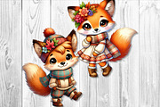 Cute Autumn Fox Clipart Set, a Seasonal Illustration by V Design Creator (Thumbnail 3 of 9)