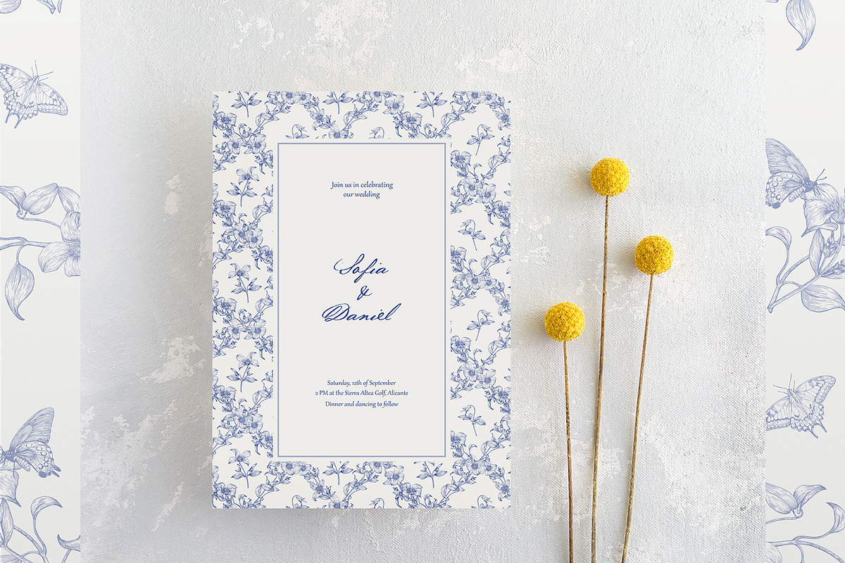 Vintage Seamless Patterns Toile Blue, a Pattern Graphic by ON_lineart_store (Photo 4 of 10)