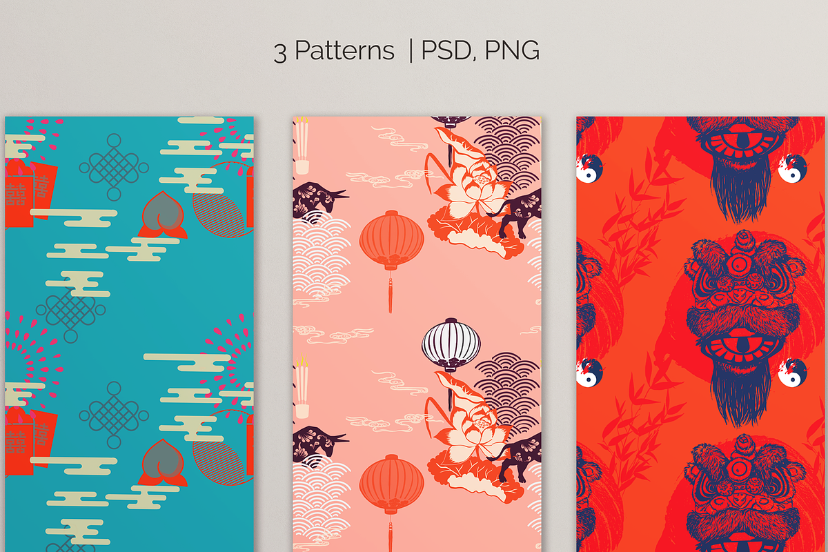 3 Repeating Lunar New Year Patterns, a Pattern Graphic by CC CREATIVE CO (Photo 4 of 10)