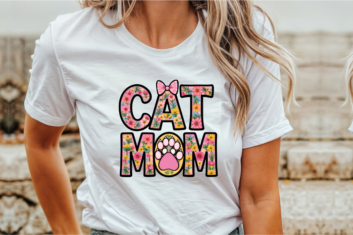 Cat Mom Png Mom Sublimation Clipart, an Illustration by Sublimation Artist (Photo 2 of 9)