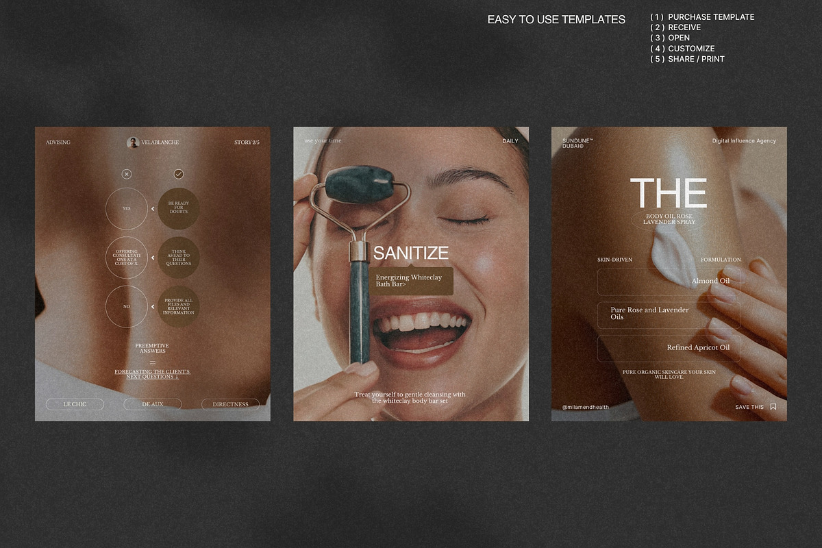 Skincare Instagram Template Pack preview 3