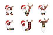 Plaid Christmas Santa Claus Alphabet, an Illustration by SinaCreation (Thumbnail 6 of 7)