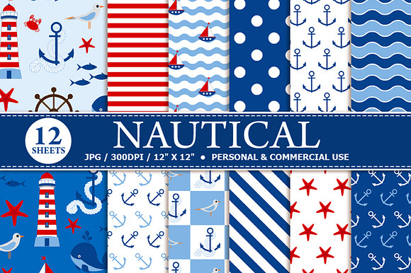 Nautical Digital Paper preview 2