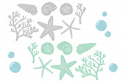 Blue & Mint Vector Seashells, an Illustration by Amanda Ilkov (Thumbnail 5 of 5)