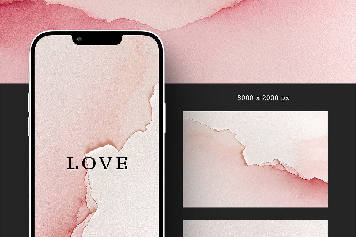 Valentine Watercolor Backgrounds, a Texture Graphic by Filip Studio (Photo 2 of 6)