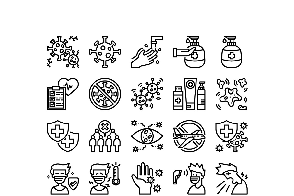 30 Coronavirus Icon Sets, an Icon by VINZENCE STUDIO (Photo 3 of 4)