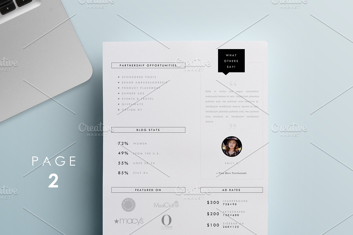Blog Media Kit Template | 3 Pages, a Resume Template by Blogger Kit Co. (Photo 6 of 7)