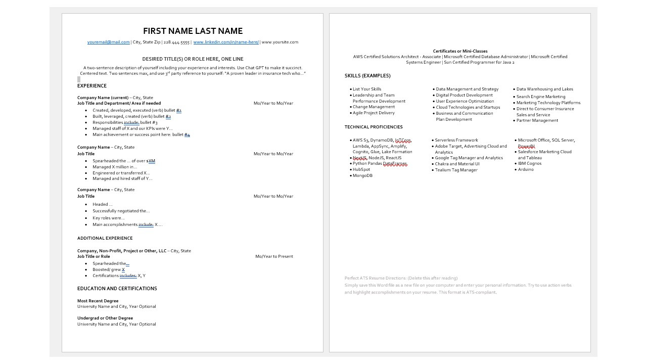ATS-Compliant Resume Template Winner