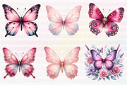 Pink Butterfly Clipart, an Illustration by CreationArt (Thumbnail 3 of 5)