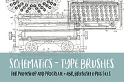 Schematics: Type Brush for PS/PRO, a Brush Add-On by Polka Dot Pixels (Thumbnail 1 of 3)