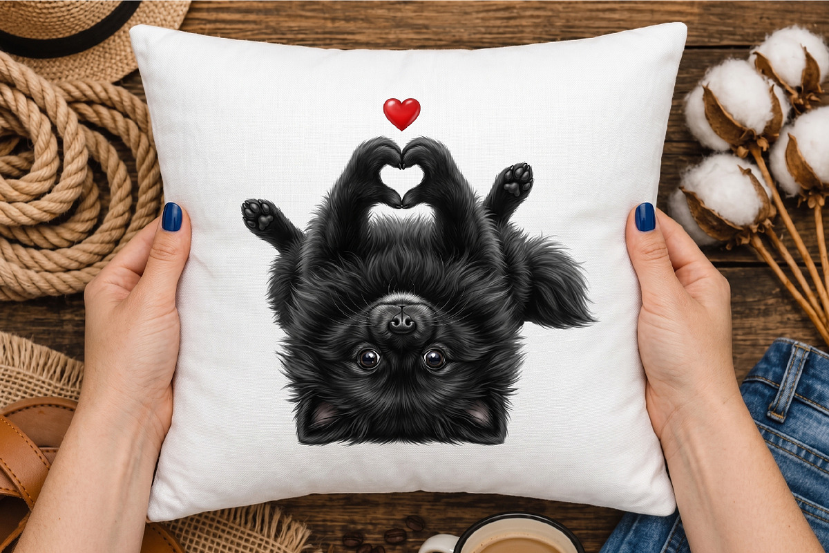 Cute Black Dog Heart Paws Love, a Seasonal Illustration by designcity5 (Photo 3 of 4)
