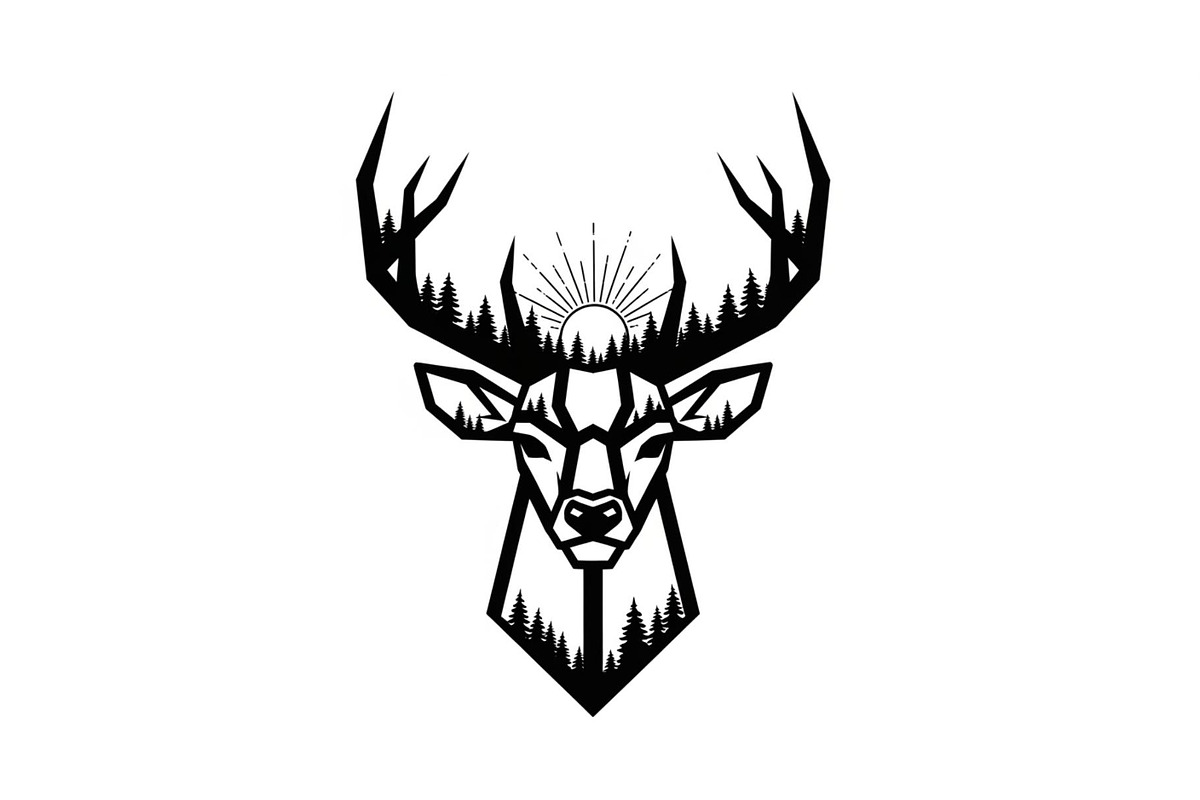 Artistic Geometric Deer Head Bundle, an Illustration by yasushie (Photo 8 of 31)