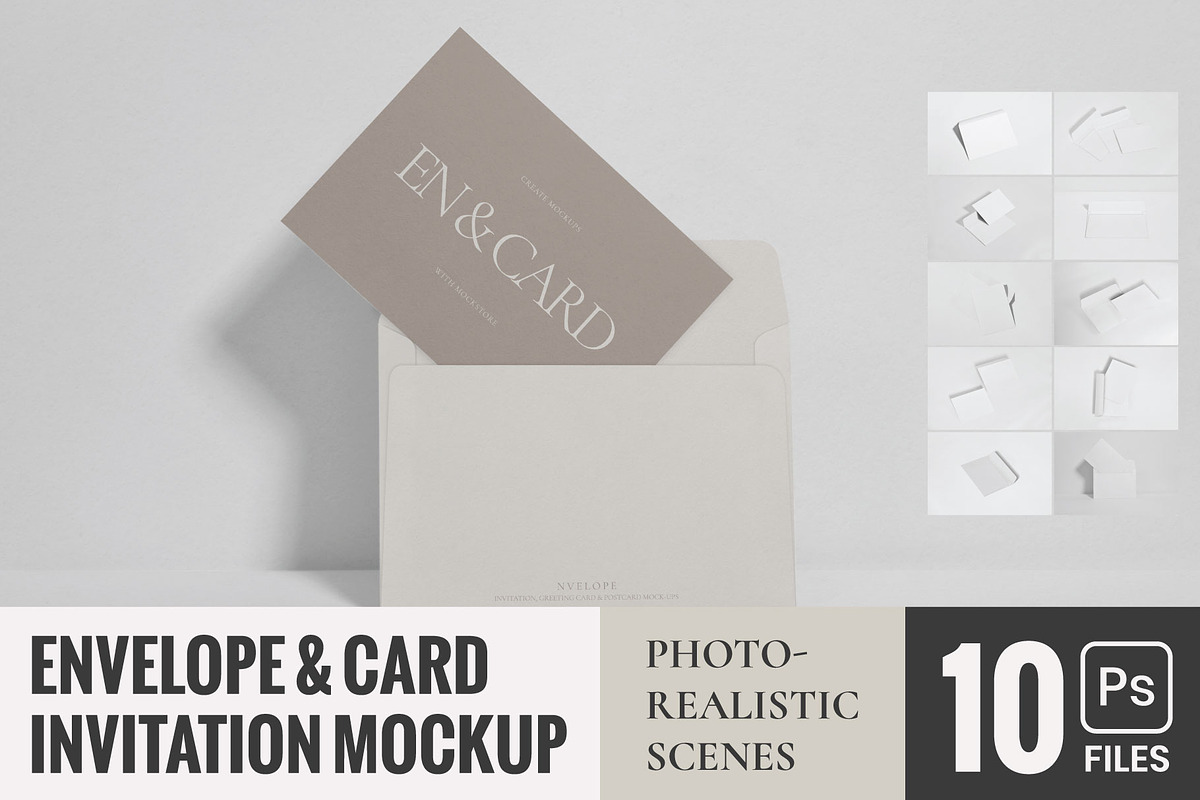 Envelope & Card Invitation Mockups, a Print Template by Mockstore (Photo 1 of 14)