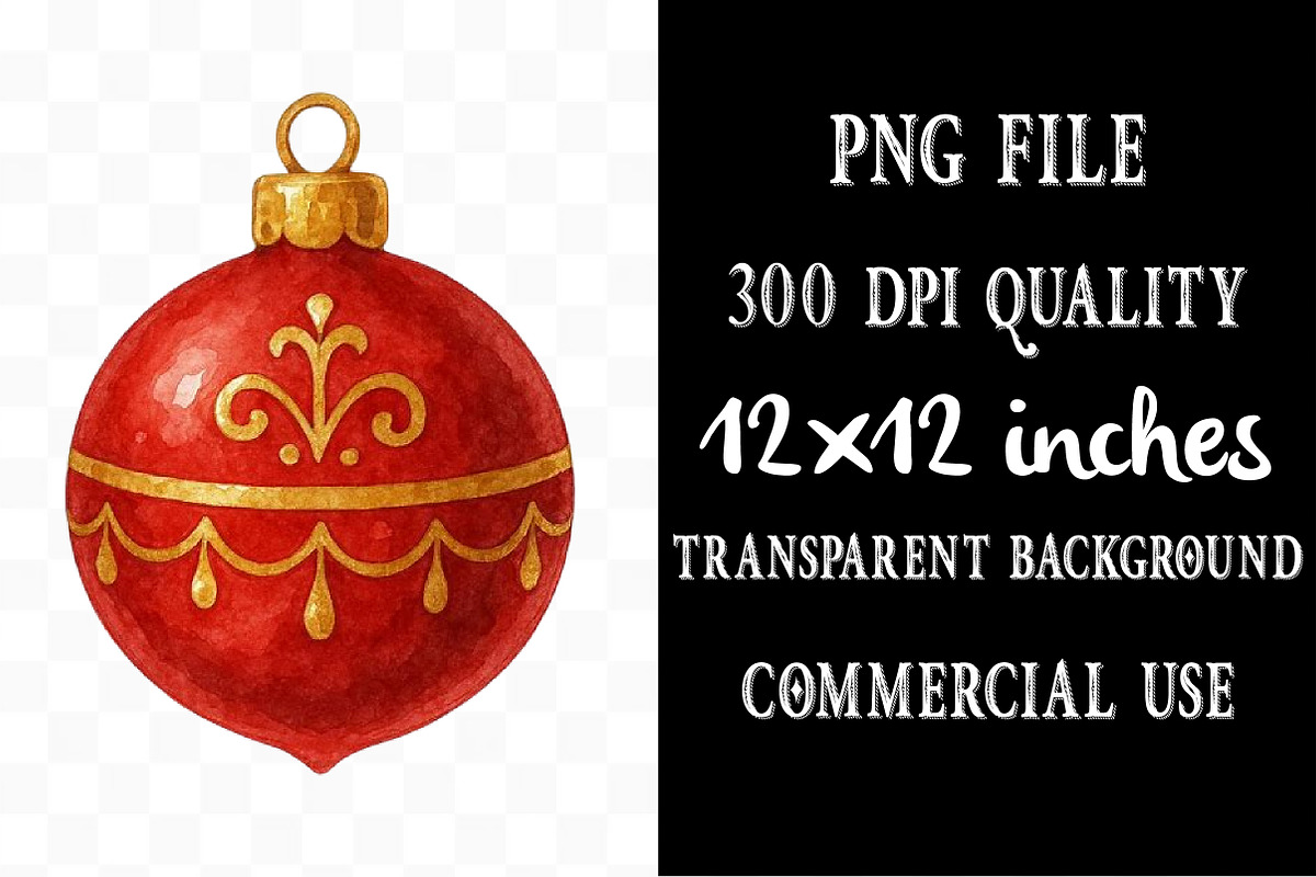 Vintage Christmas Watercolor Clipart, an Illustration by Designking (Photo 4 of 5)