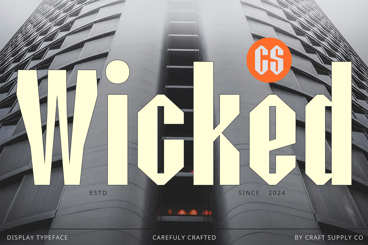 CS Wicked – Industrial Font, a Sans Serif Font by Craft Supply Co. (Photo 1 of 8)