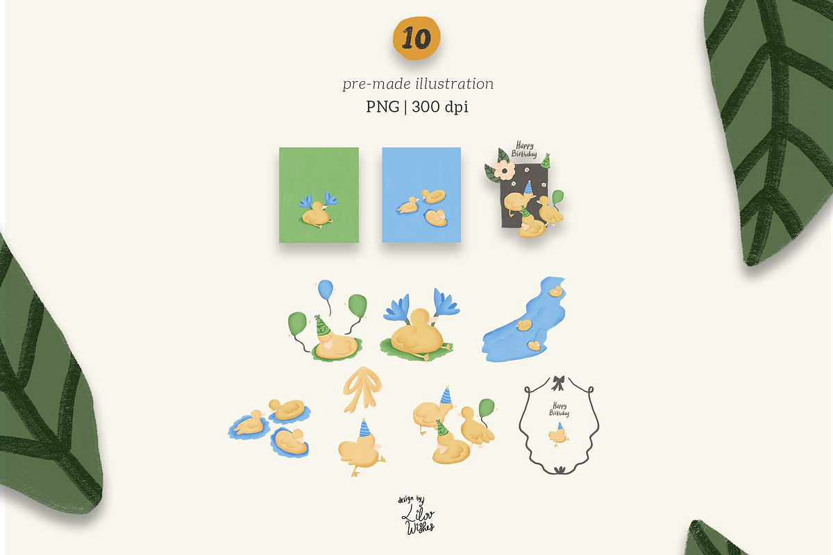 Baby Duck Clipart & Patterns Bundle, an Animal Illustration by lilovwishes (Photo 5 of 8)
