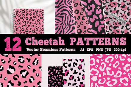Pink Cheetah Seamless Patterns, a Pattern Graphic by Katrinelly