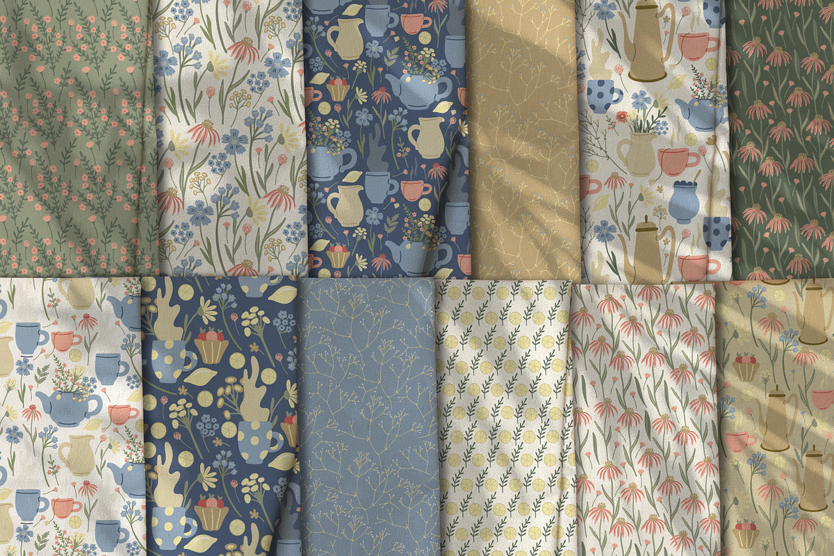 Herbal tea clipart and patterns, a Pattern Graphic by Anna Druzhkova (Photo 5 of 15)