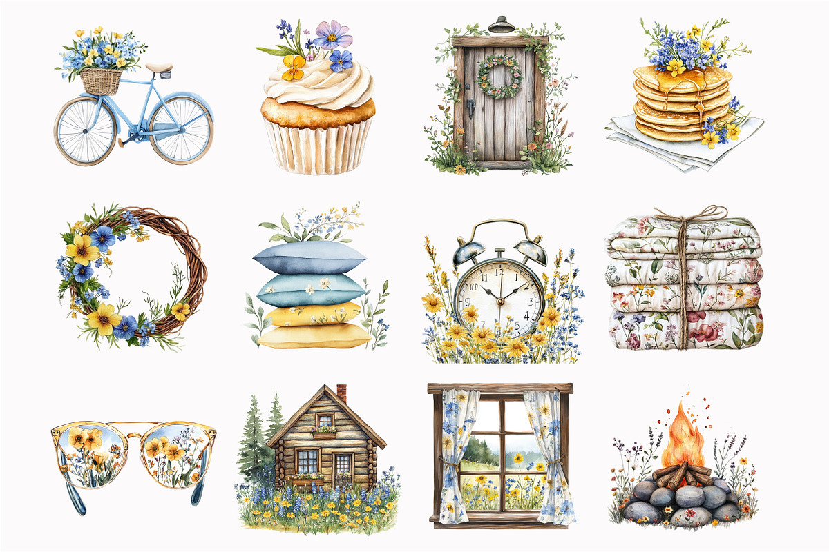 Watercolor Cabin Clipart, a Seasonal Illustration by Design Market (Photo 5 of 5)