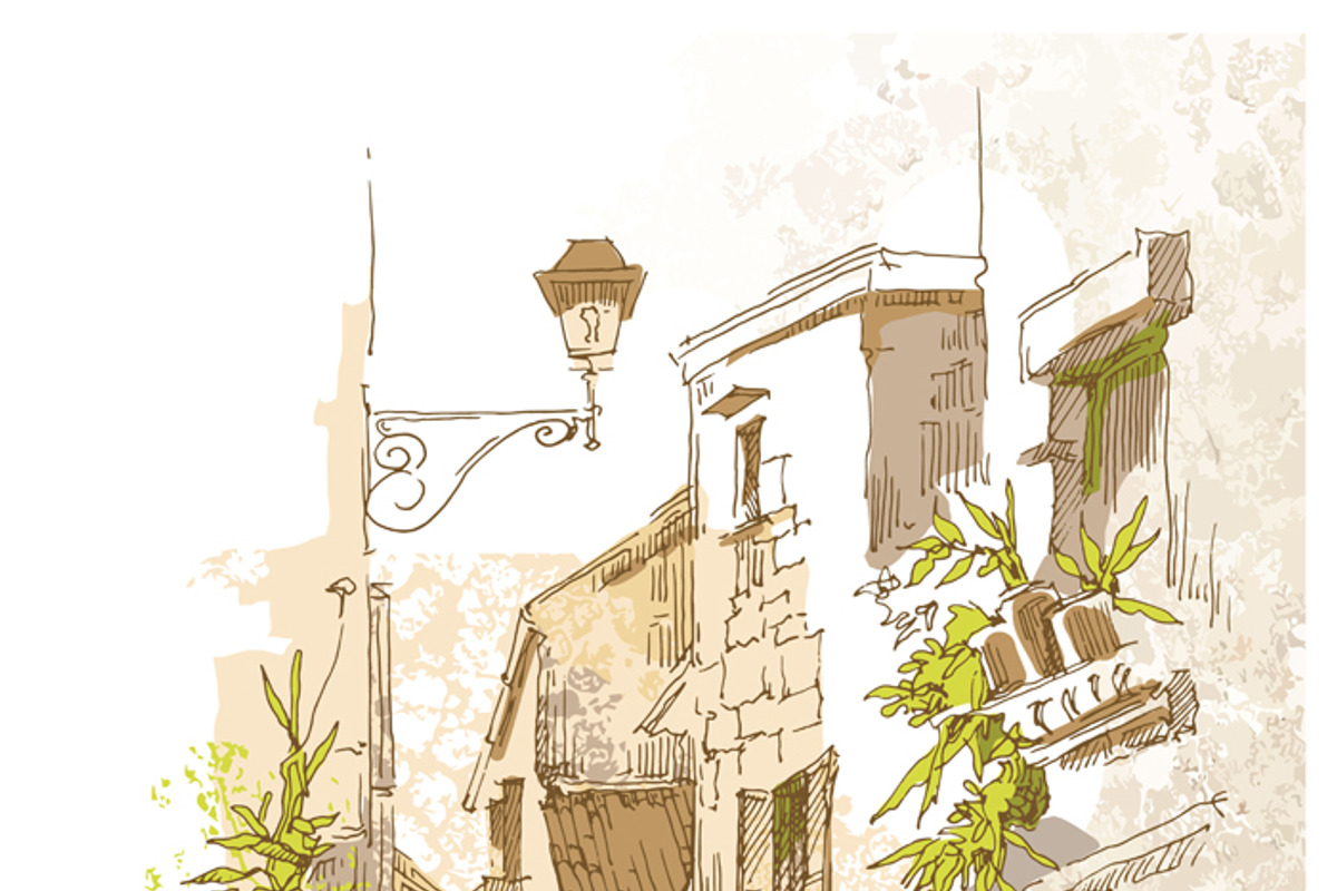 Set of Old Street landscapes, a Texture Illustration by Penndpaper (Photo 6 of 9)