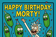 Rick and Morty Birthday Cards Bday, an Illustration by IconValue (Thumbnail 14 of 14)