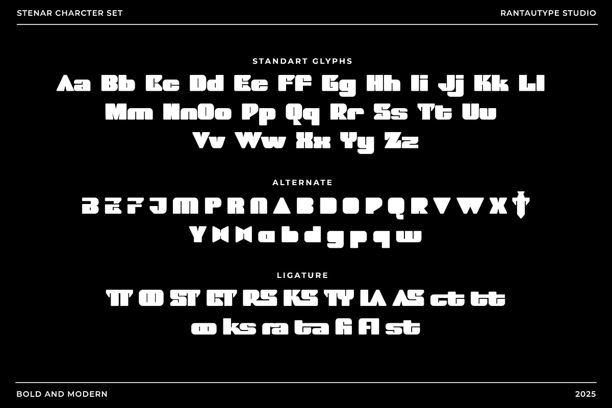 Stenar Modern Display Font, a Sans Serif Font by RantautypeStudio (Photo 16 of 17)