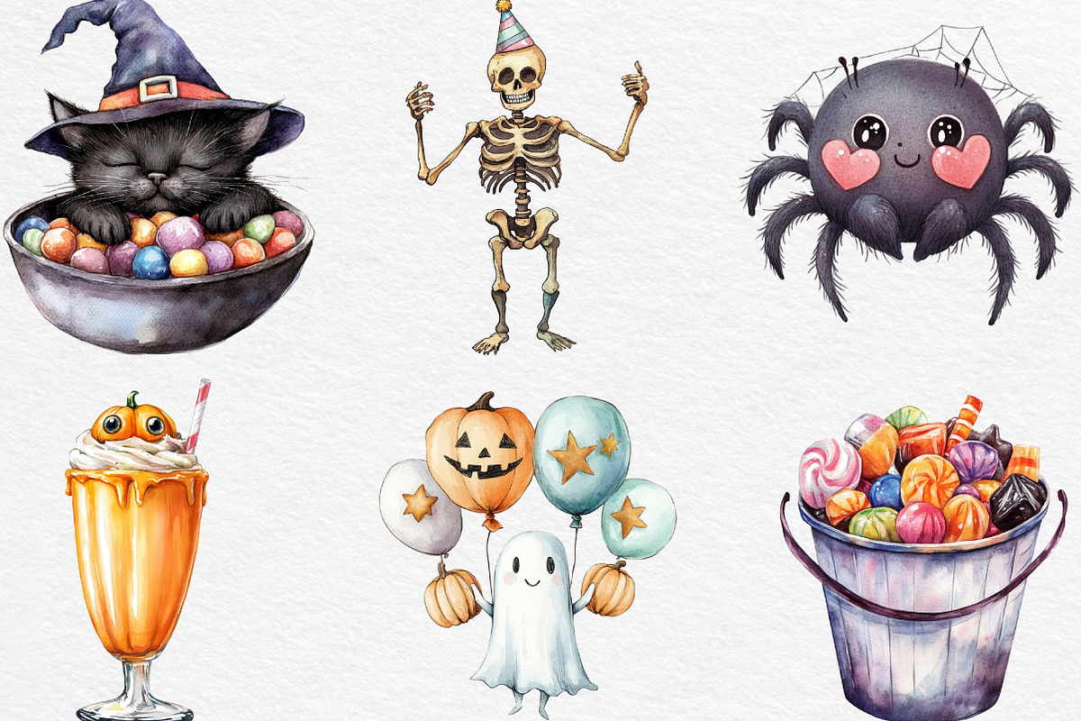 Cute Halloween Clipart, an Illustration by Black Bird Studio (Photo 5 of 6)