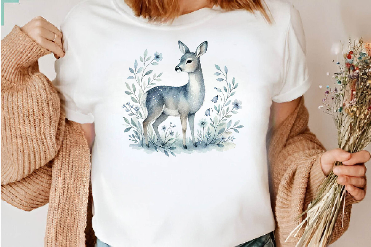 Watercolor Woodland Animals Clipart, a Seasonal Illustration by CreationArt (Photo 6 of 7)