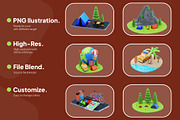 3D Isometric Camping Pack, a 3D by novia99design (Thumbnail 3 of 6)