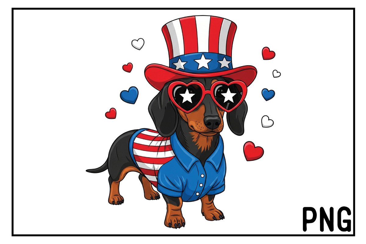 4th of July Dog Sublimation, an Illustration by Black Bird Studio (Photo 1 of 3)