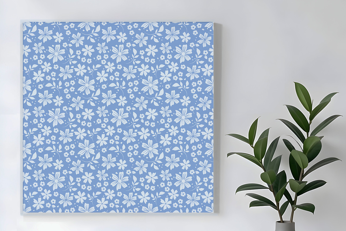 Delicate Blue and White Floral, a Pattern Graphic by Sharon Schwalbe (Photo 4 of 6)