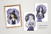 Watercolor magic clipart, a Decorative Illustration by CreativeByLu (Thumbnail 5 of 12)