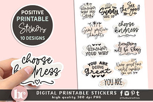 Positive Sticker Quotes PNG EPS